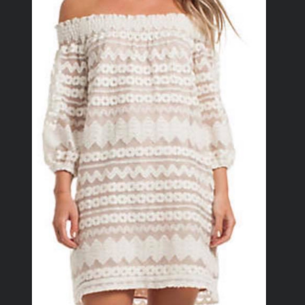 Trina Turk off shoulder white dress